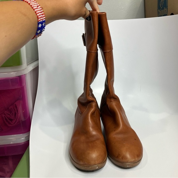 Crocs A-Leigh wedge boots tan casual trendy neutral comfort‎ shoe women size 7.5 - Picture 3 of 10